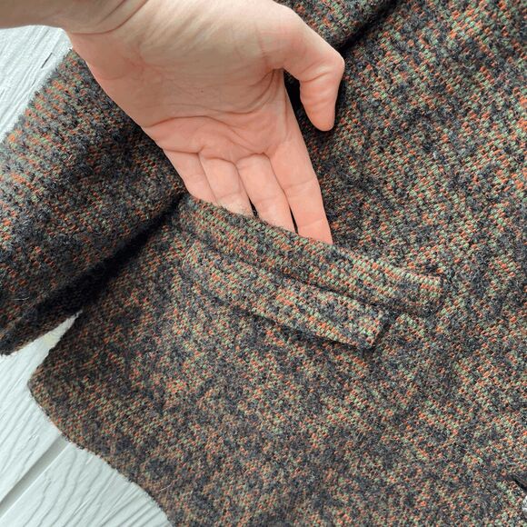 VTG 60s Abe Reinis Tweed Coat L ACWA Union Made USA Textured Short Jacket - Picture 4 of 12